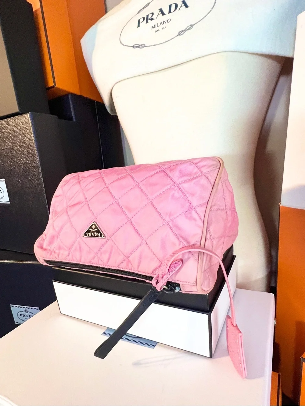 Prada Pink Quilted Nylon wristlet bag! 🌟Offers always welcome! - Picture 6 of 9